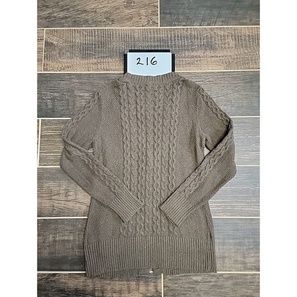 AEROPOSTALE Woman's Jr's Brown Chunky Cable Knit Cardigan Sweater Pockets XL - Picture 10 of 10